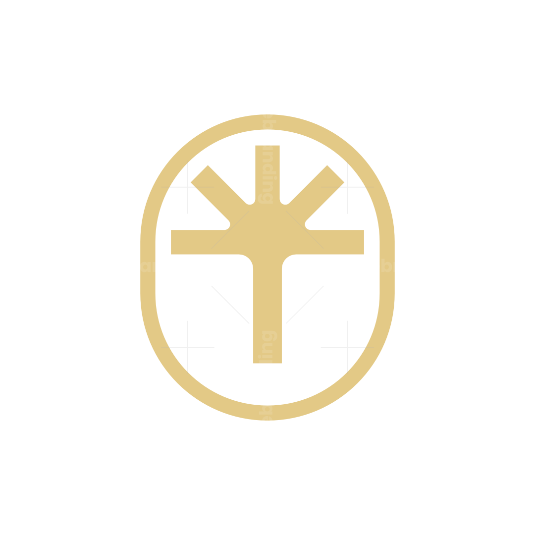 Simple Elegant Luxury Gold Palm Tree Circle Logo | Scalebranding