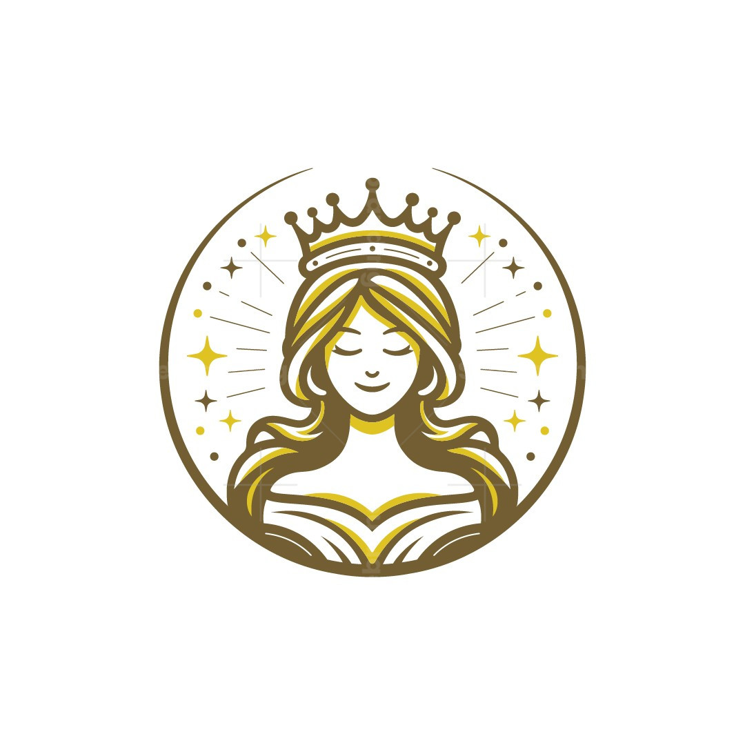 Golden Beautiful Queen Logo, image size:1080x1080