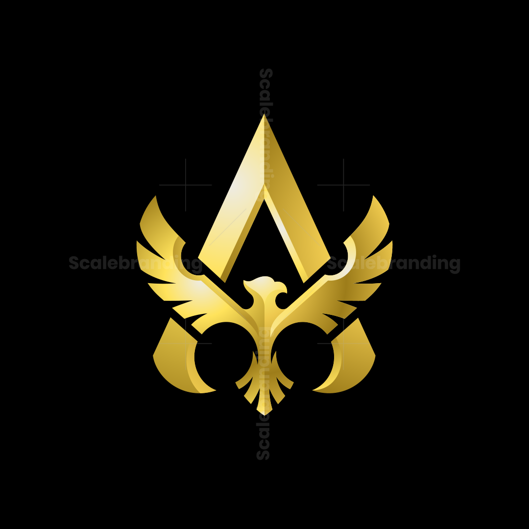 Alpha Eagle Golden Triumphant Phoenix Bird Logo, image size:1080x1080