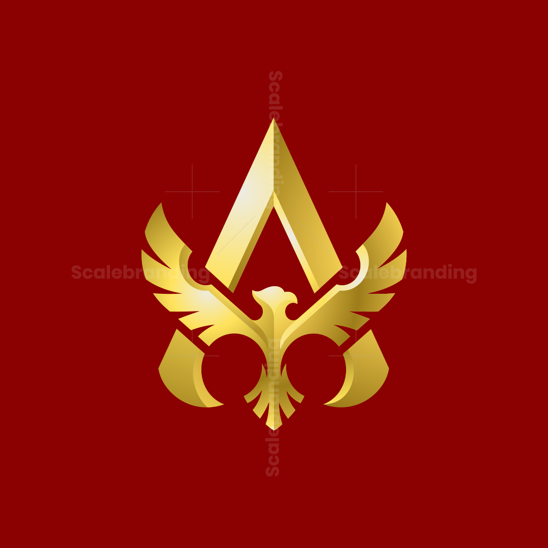 Alpha Eagle Golden Triumphant Phoenix Bird Logo, image size:1080x1080