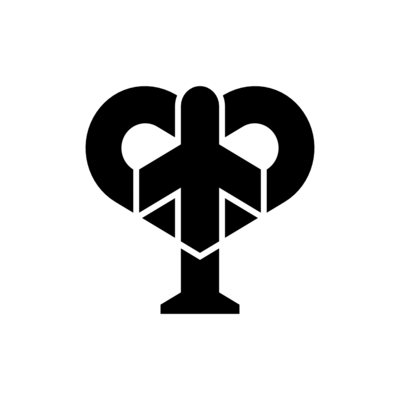 Love Heart Aeroplane Geometric Line Logo | Scalebranding