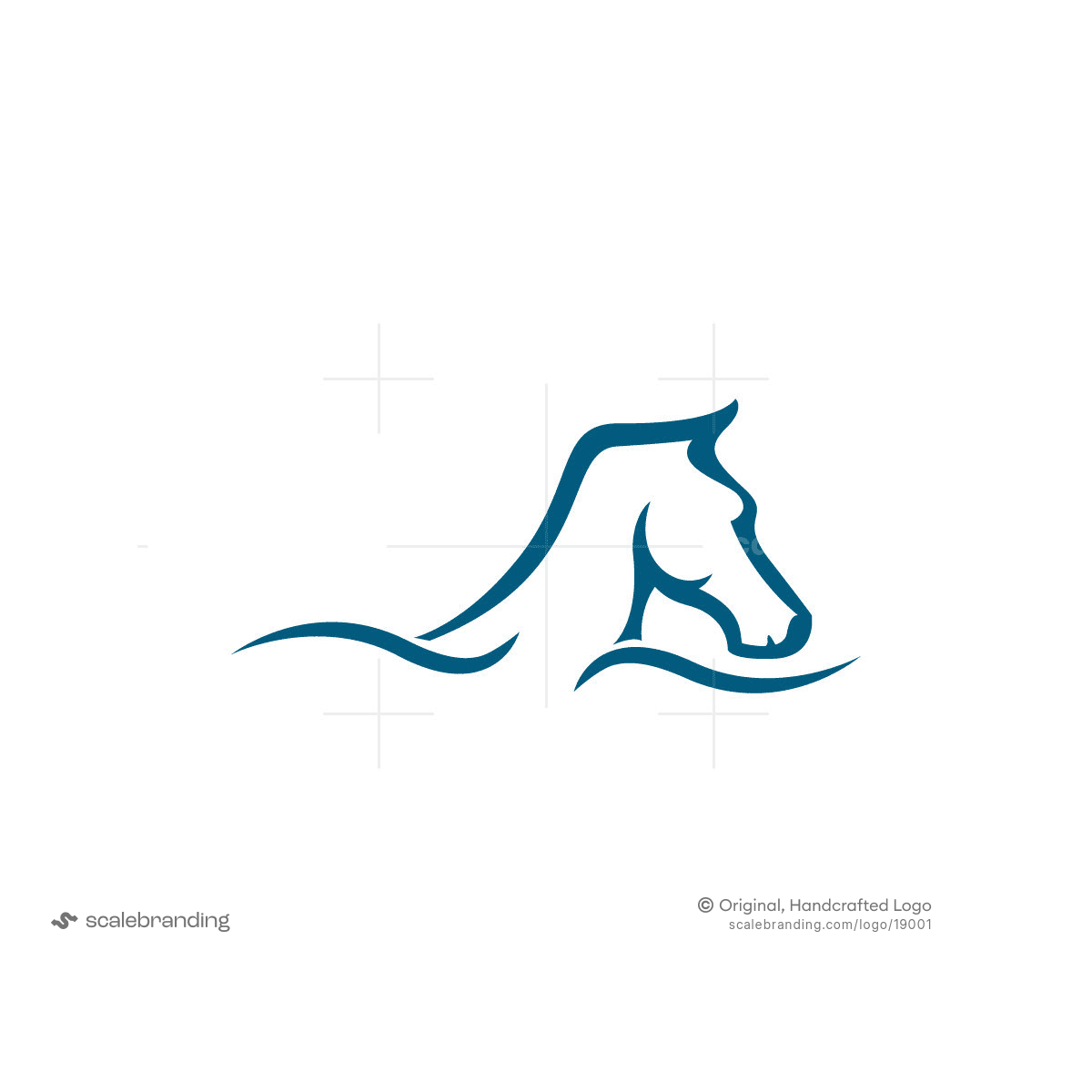 Blue Stylized Horse Logo Horse Head Logo | Scalebranding