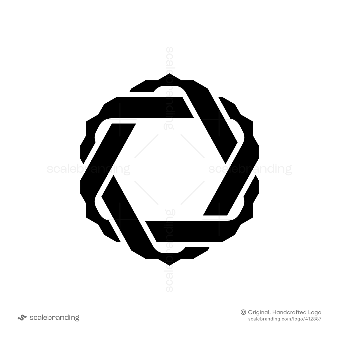 Prismatic Azure Interlocking Hexagon Logo | Scalebranding
