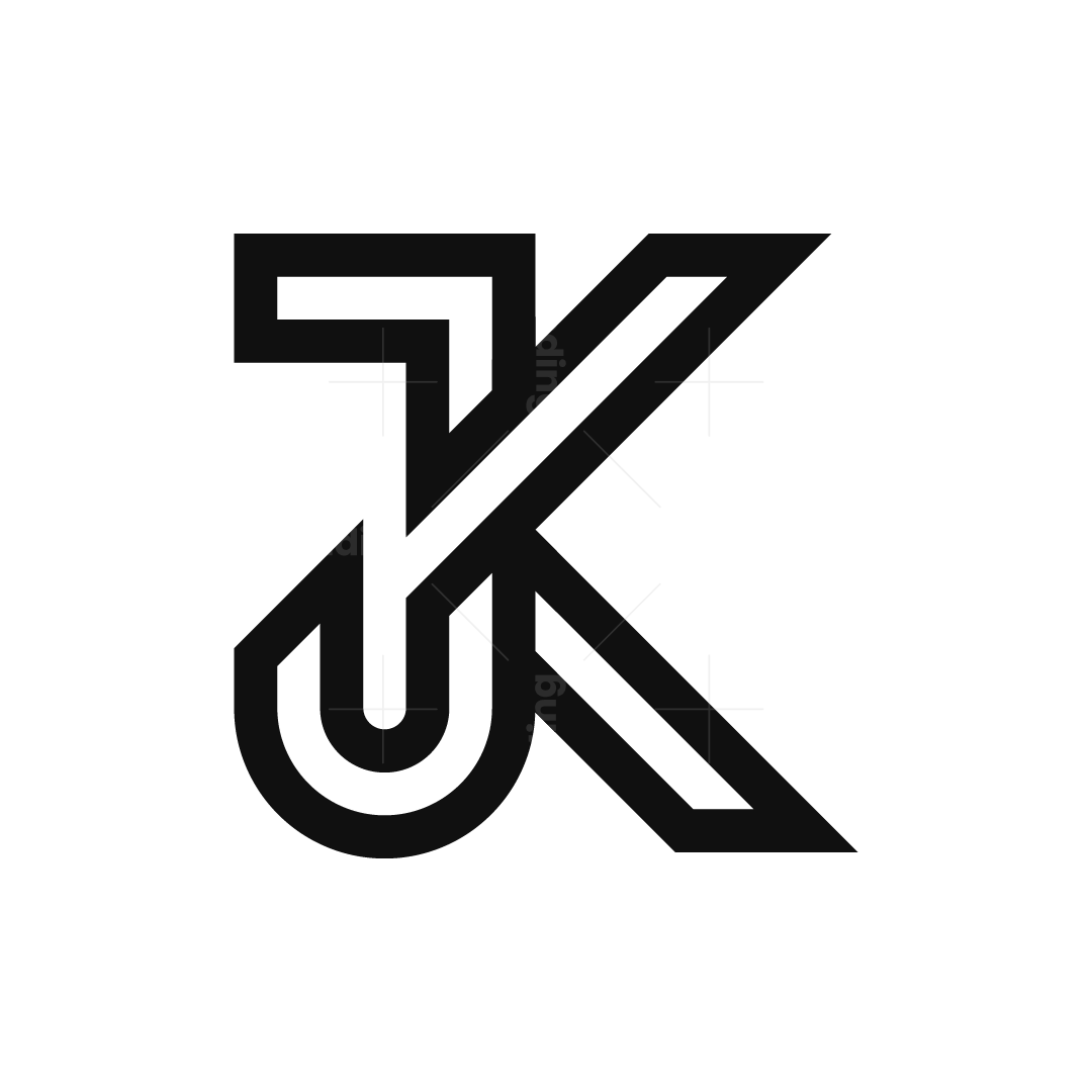 Letters JK or KJ Monogram Logo Scalebranding