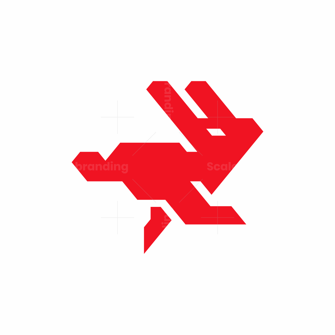 Rocking Rabbit Logo Rabbit Jumping Dynamic Digital Logo | Scalebranding