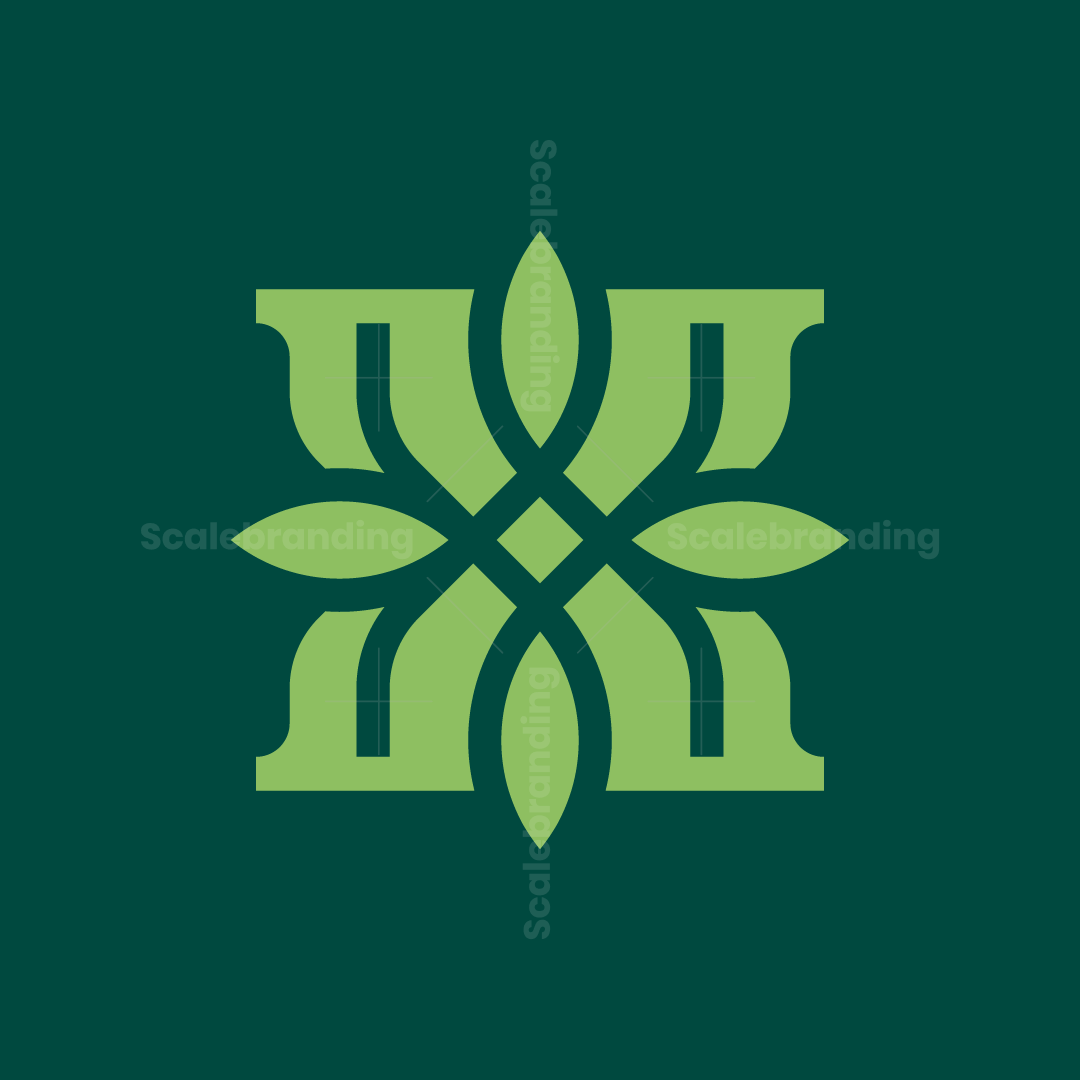 Letter X Leaf Logo