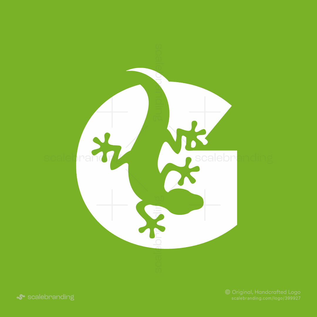 Circle Gecko Logo Black Green Gecko Logo | Scalebranding