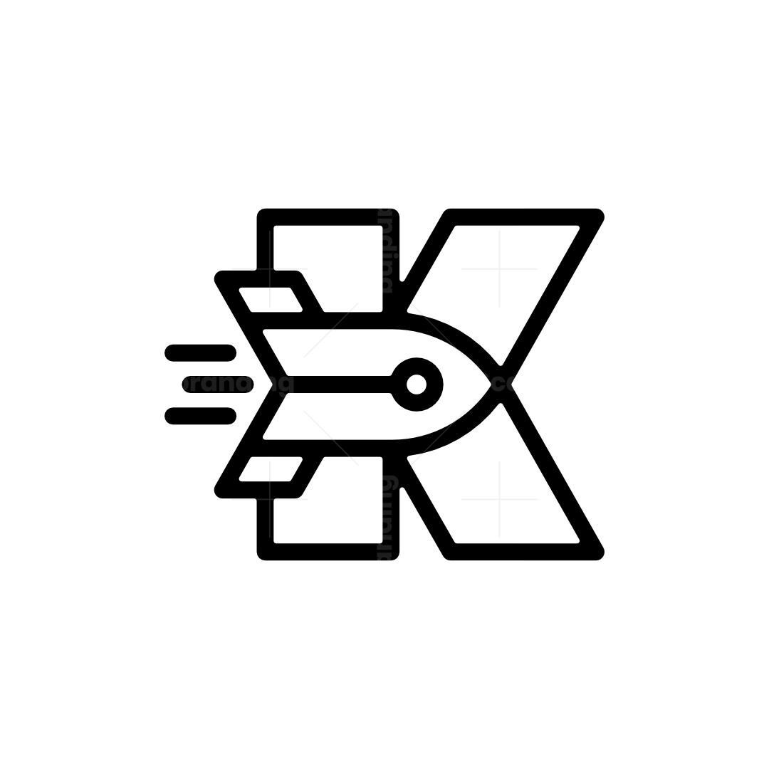 Letter K Rocket Ship Monogram Logo | Scalebranding