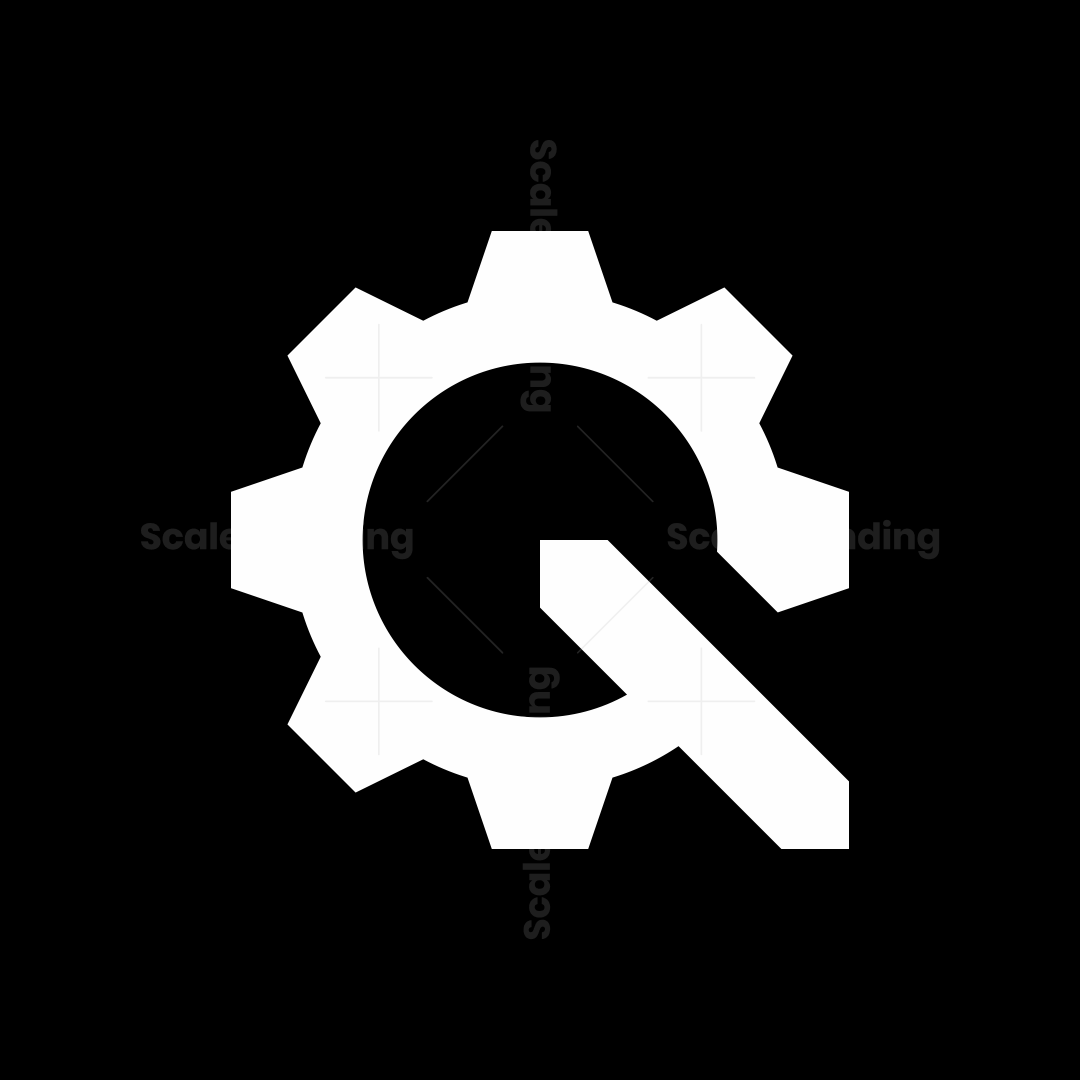 The Letter Q Gear Simple Logo | Scalebranding