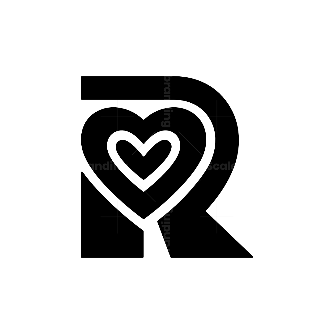 Letter R love symbol modern logo | Scalebranding