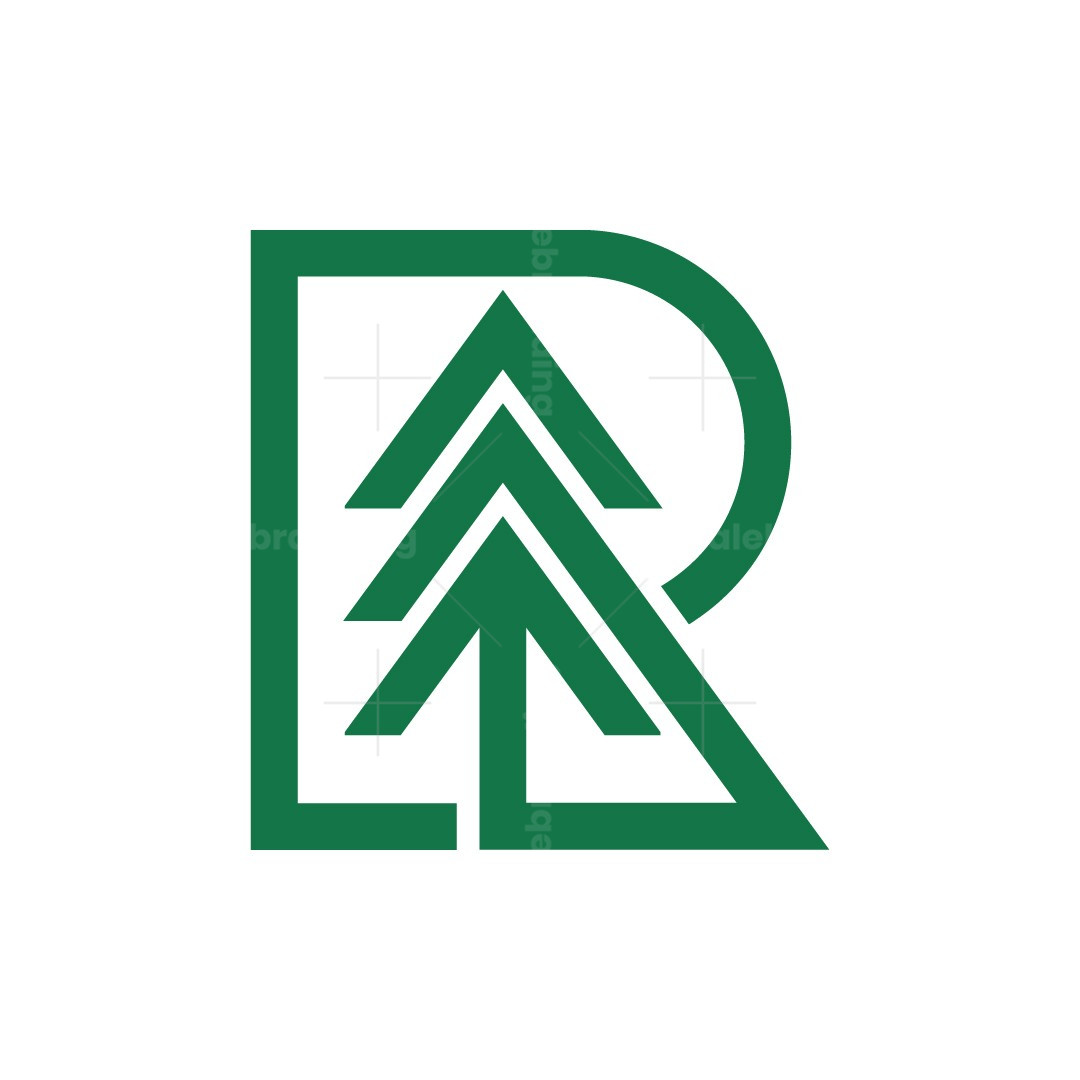 Tree Root Letter R Letter R Pine Tree Logo | Scalebranding