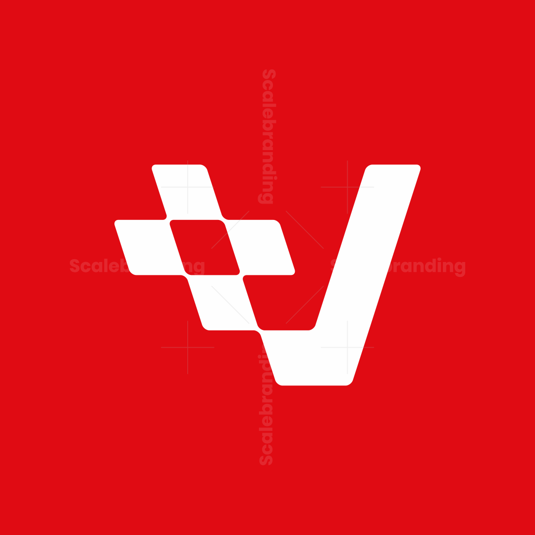 Vl Logo Racing Letter V Racing Flag Plus logo | Scalebranding