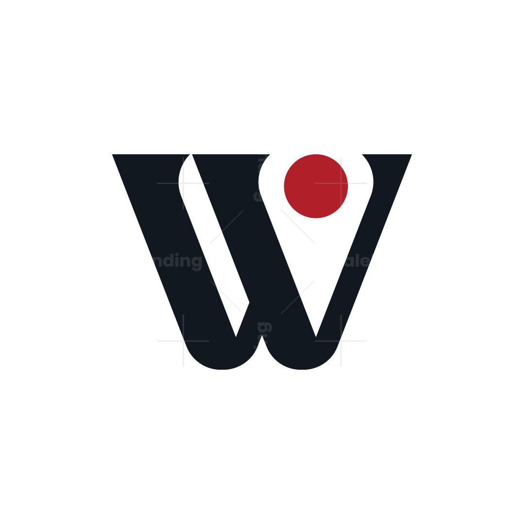 Black W With Red Triangle Logo Aw Letter Logo Vector Stock Vector