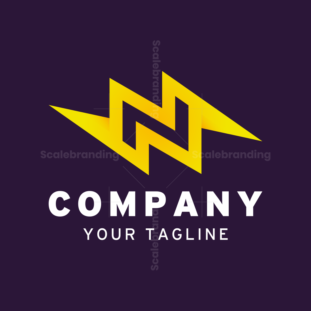 Thunder Bolt Lightning Letter N Logo | Scalebranding