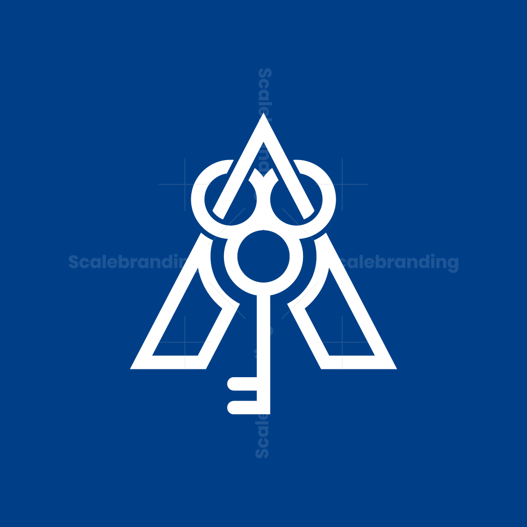 Minimalist Letter A With Key Logo | Scalebranding