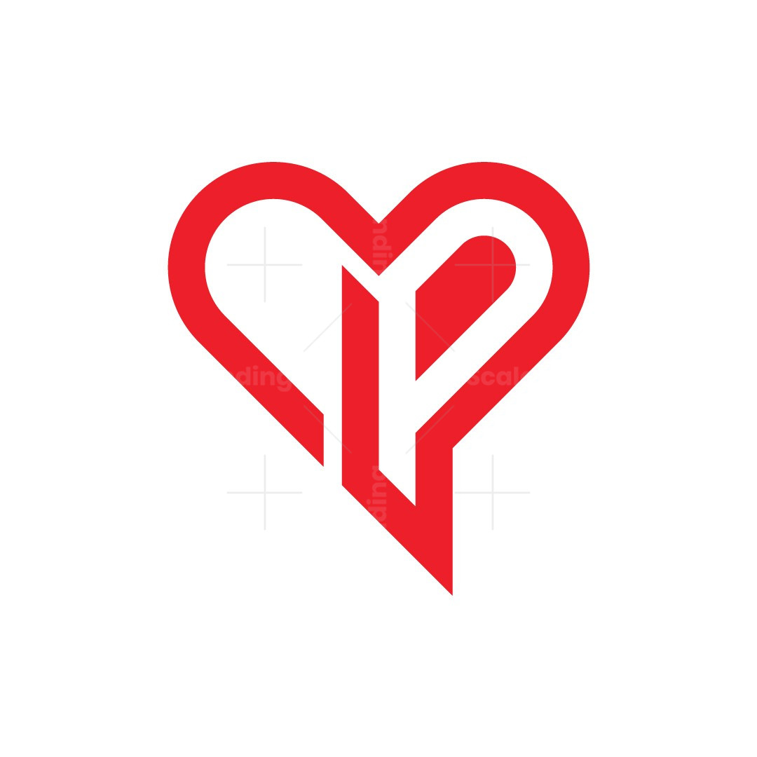 Minimalist Letter P Love Logo Scalebranding