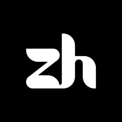 Letter ZH Initial HZ Simple Line Letterform Logo | Scalebranding