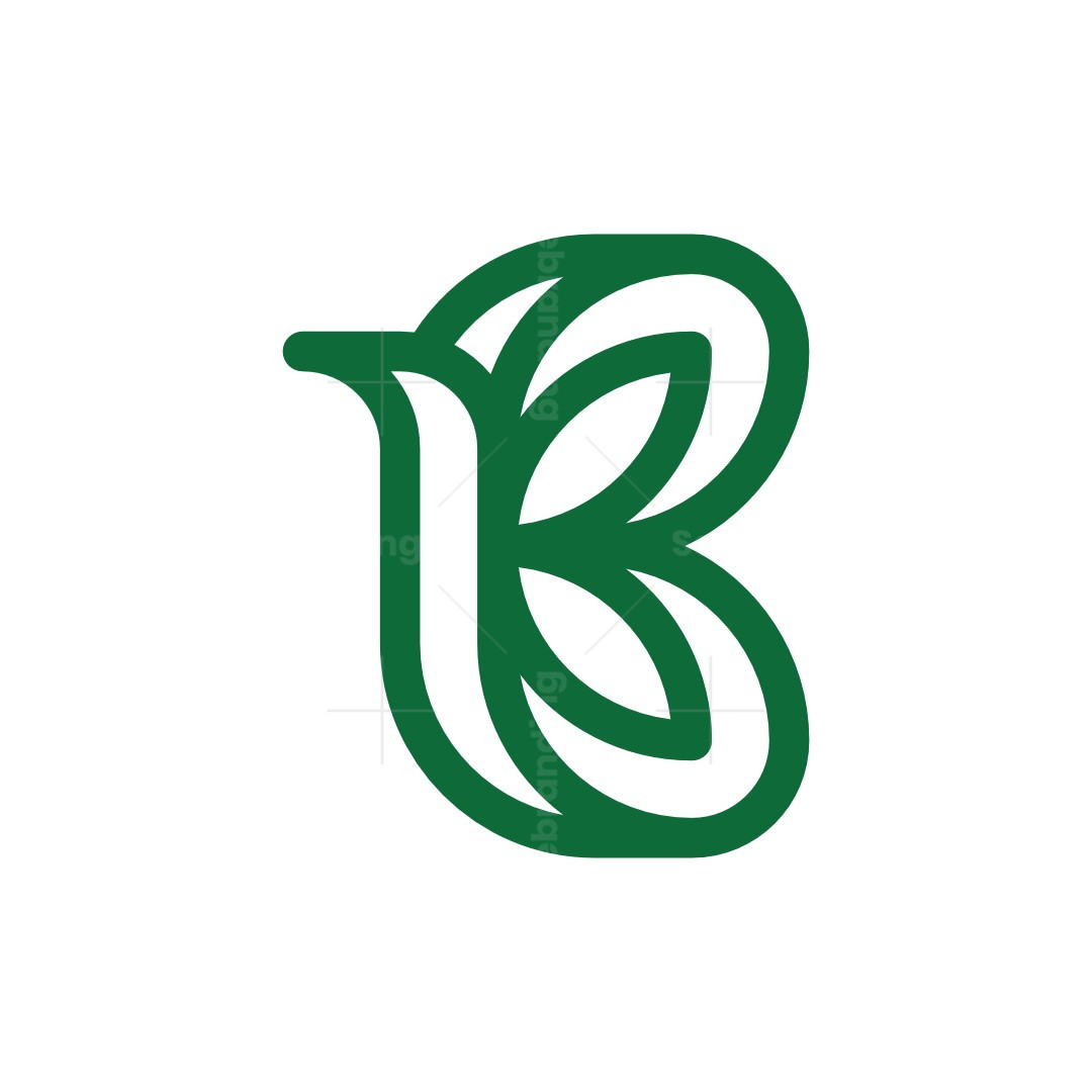 Minimalist Nature B Letter Butterfly Logo | Scalebranding