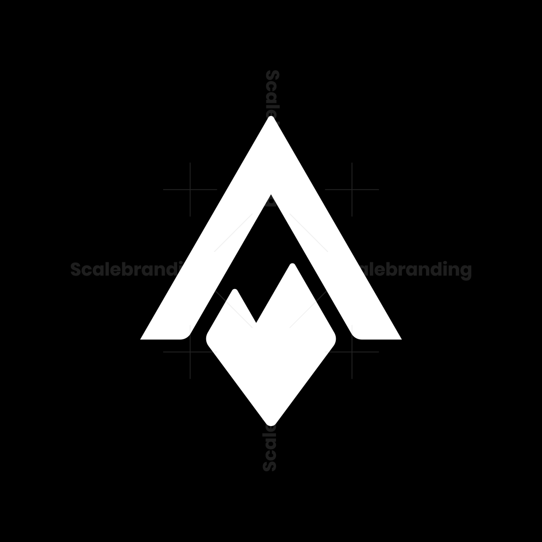 Modern Iconic Alpha Mountain Logo, image size:1080x1080