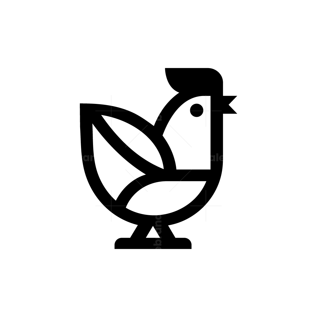 Modern Chicken Fusion Leaf Logo Scalebranding Modern Chicken Fusion Leaf Logo Scalebranding