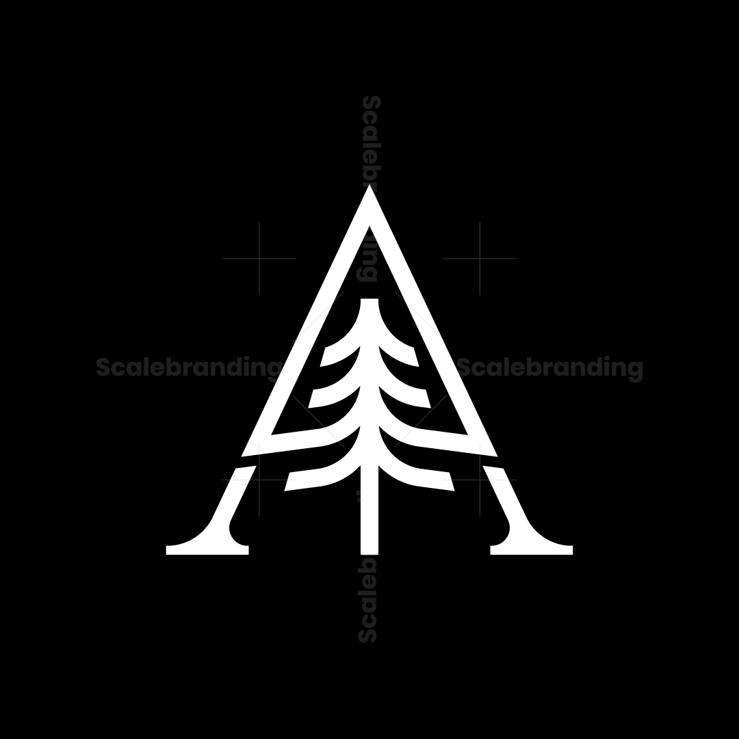 Modern Letter A With Pine Tree Logo | Scalebranding