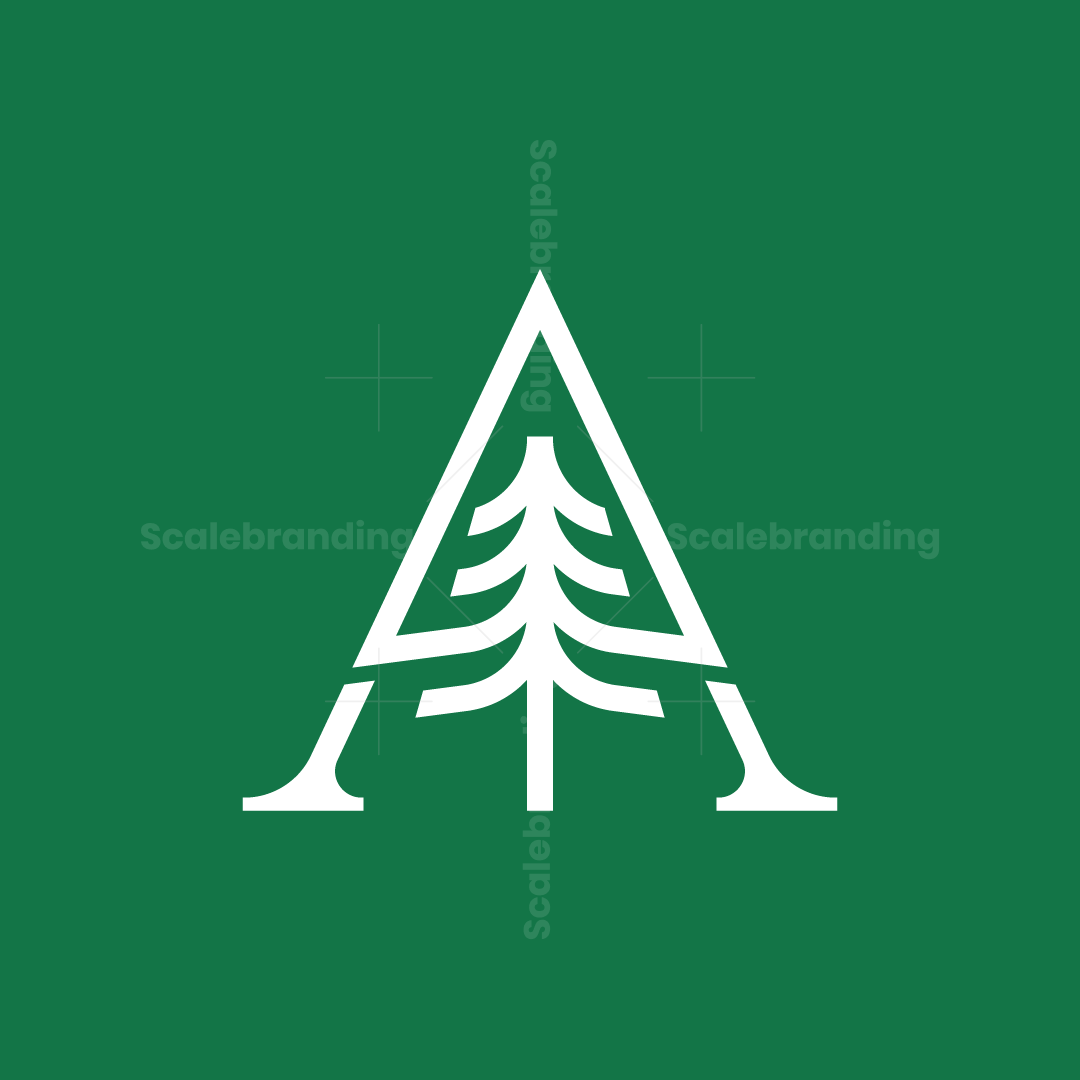Modern Letter A With Pine Tree Logo | Scalebranding