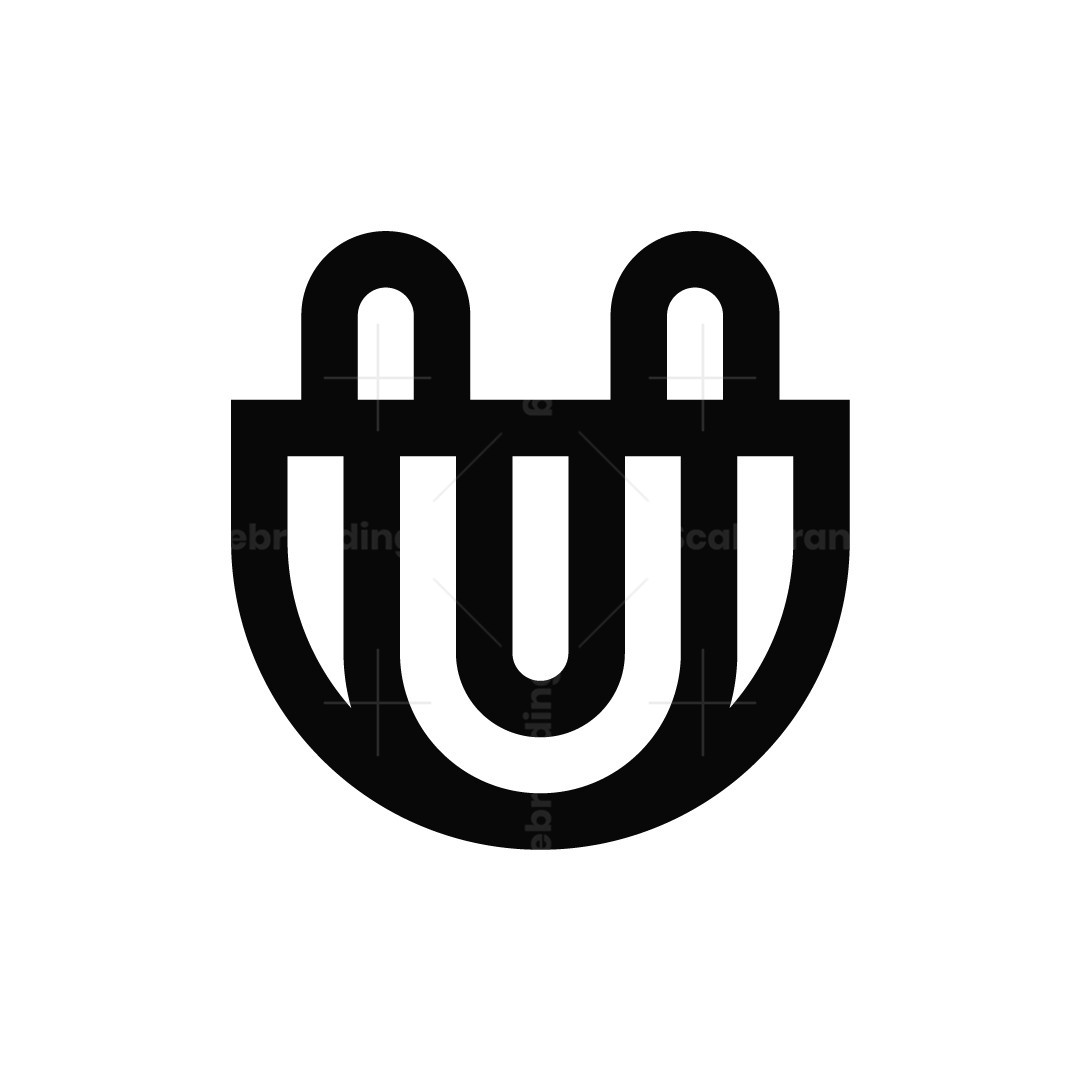 Modern Letter U Plug Logo | Scalebranding, image size:1080x1080