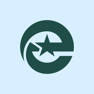 Modern Lowercase Letter E Star Logo | Scalebranding