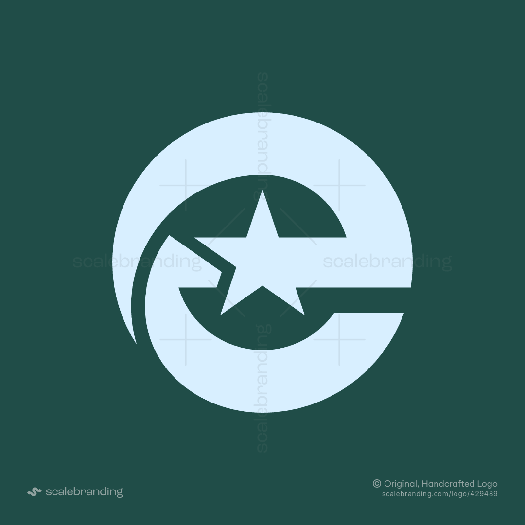 Modern Lowercase Letter E Star Logo | Scalebranding