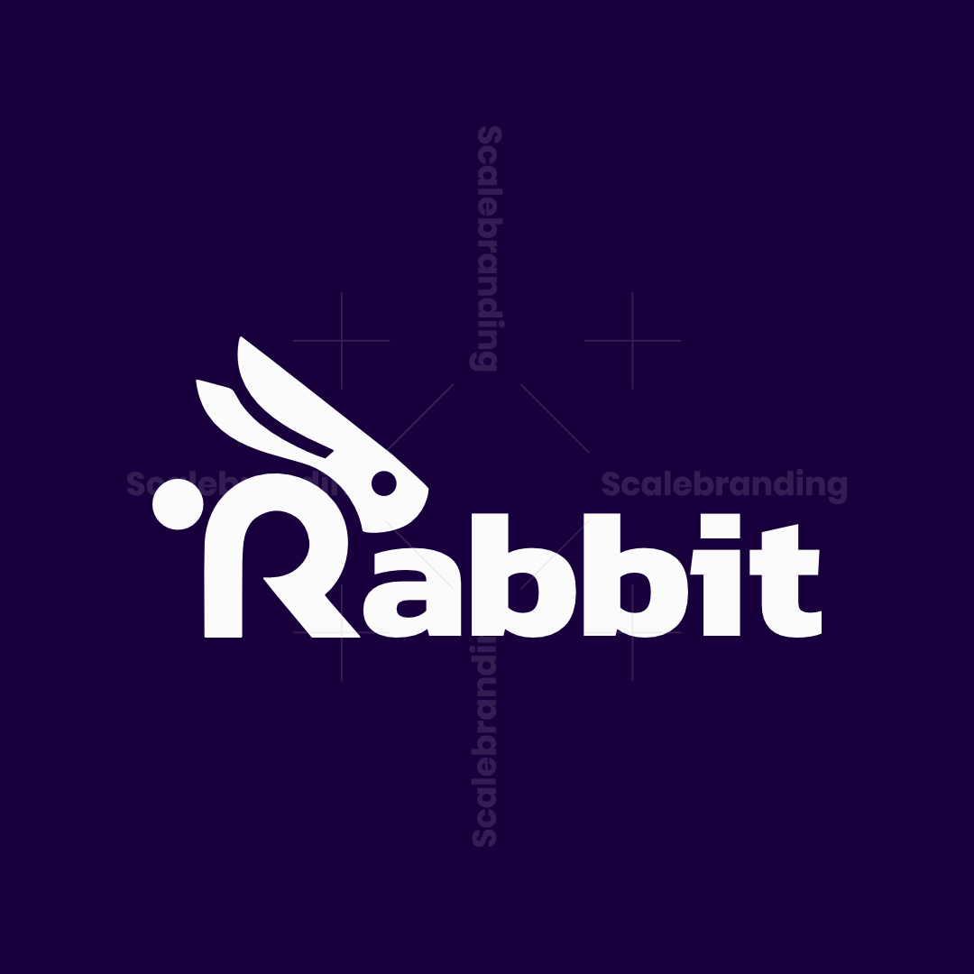 Modern letter R rabbit monogram logo | Scalebranding