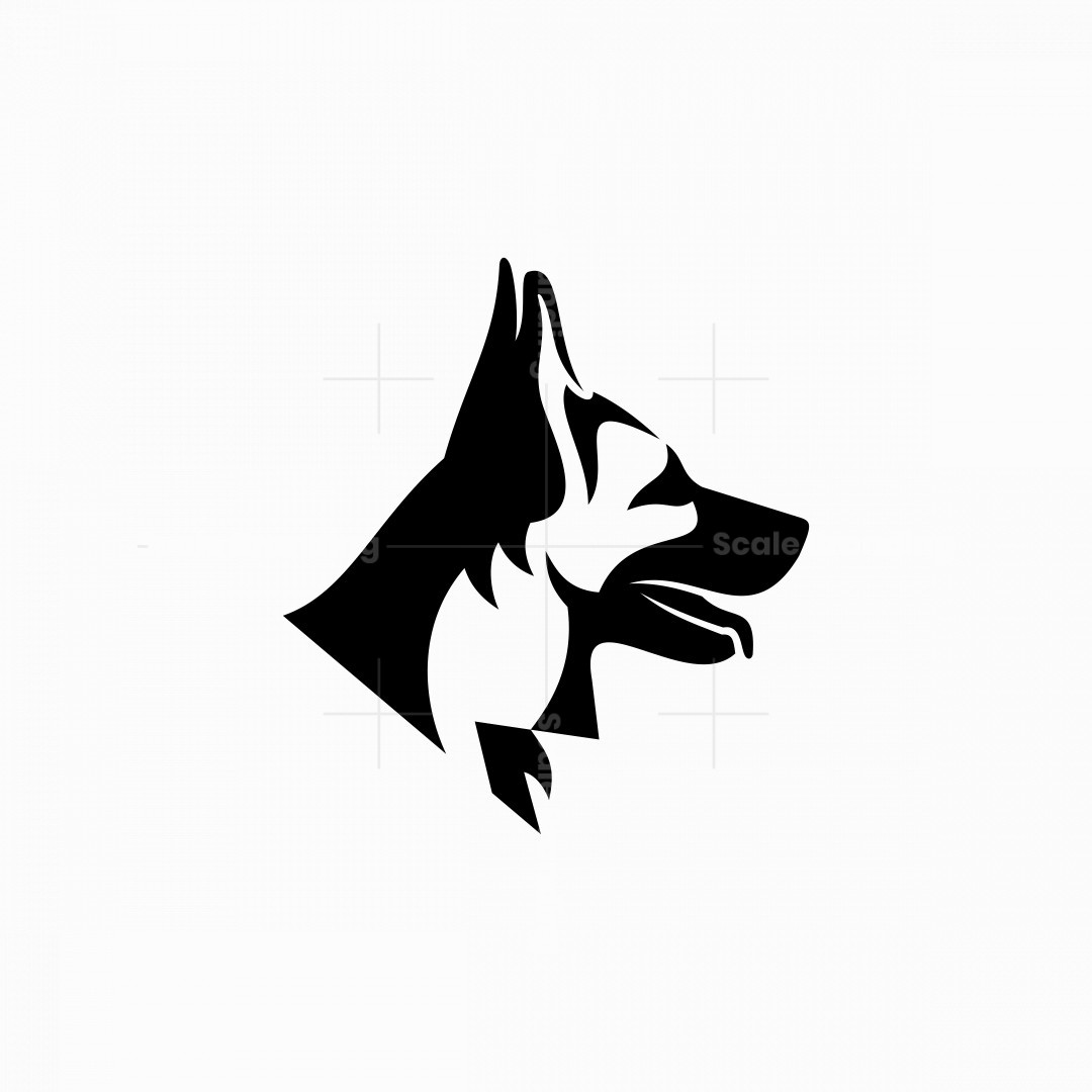 Negative Space German Shepherd Logo Scalebranding