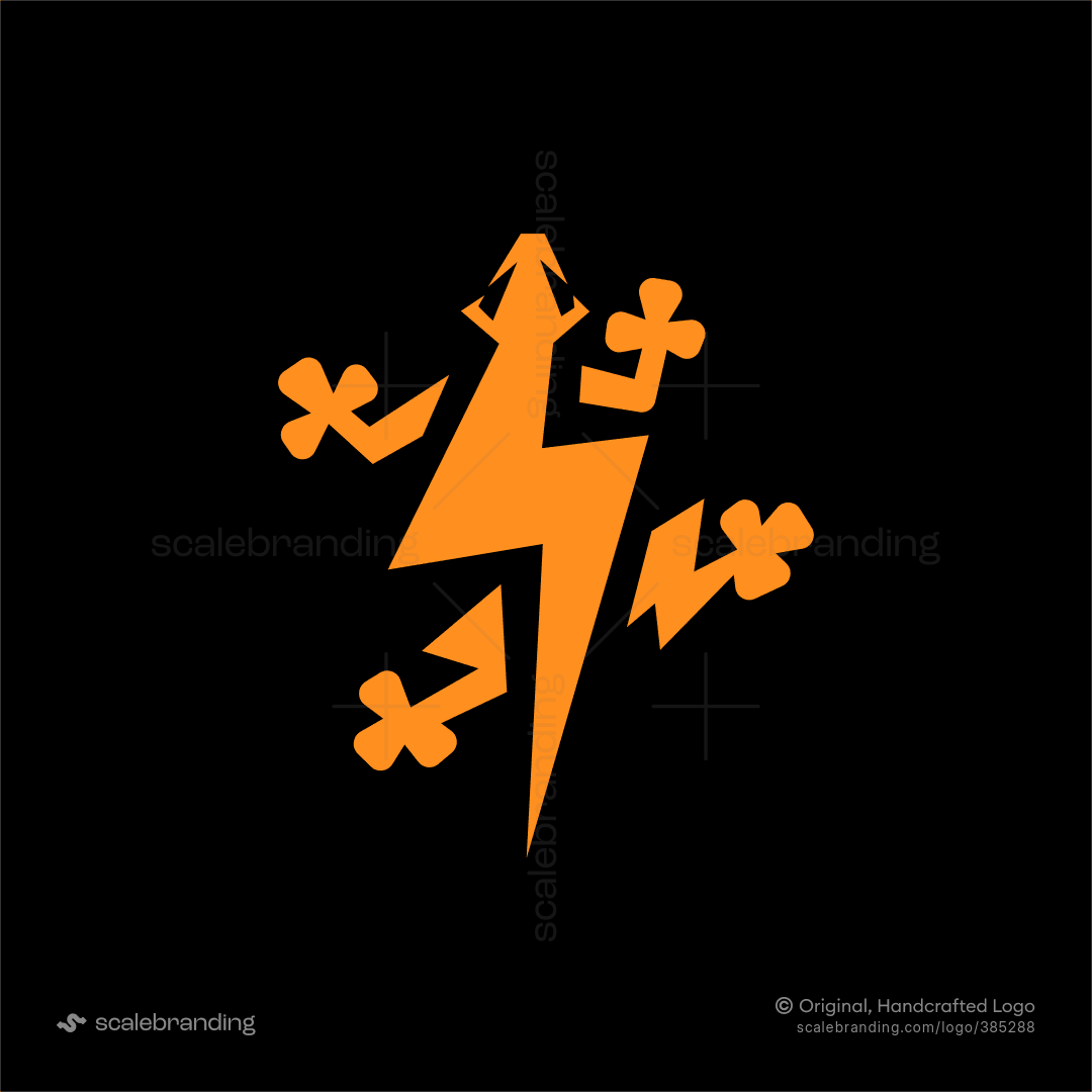 Lightning Power Gecko Energy Logo | Scalebranding