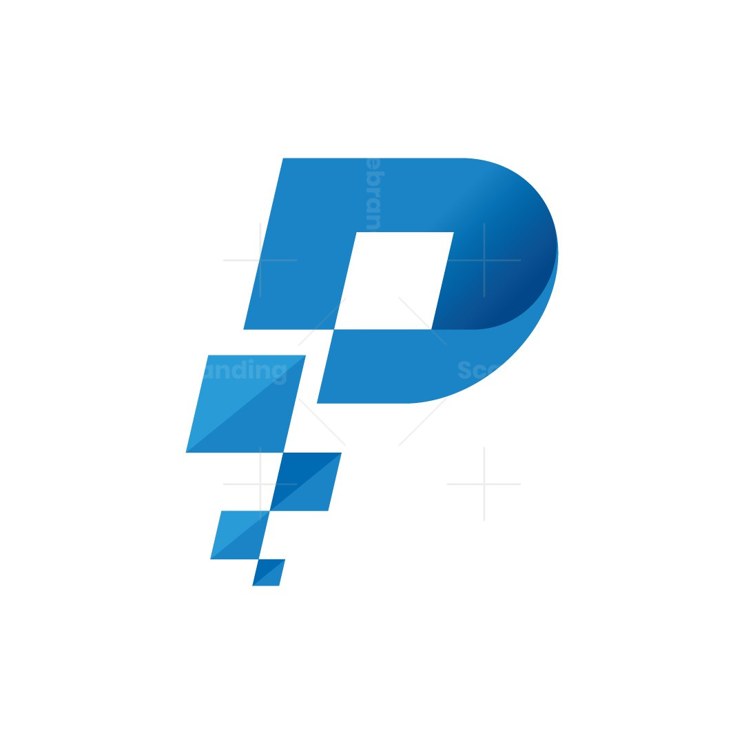 P Letter Pixel Logo, image size:1080x1080