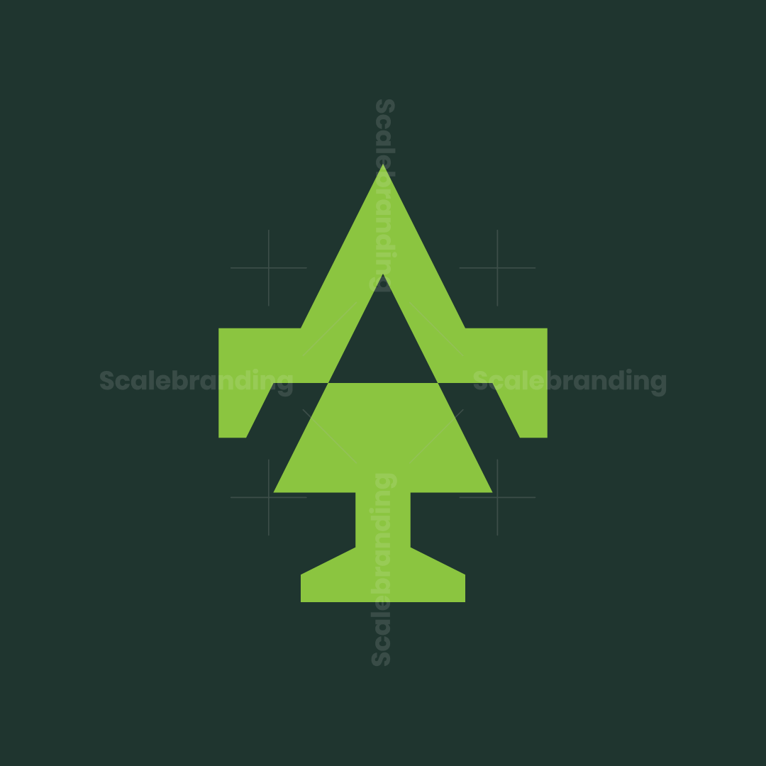 Pine Tree Letter T Logo | Scalebranding