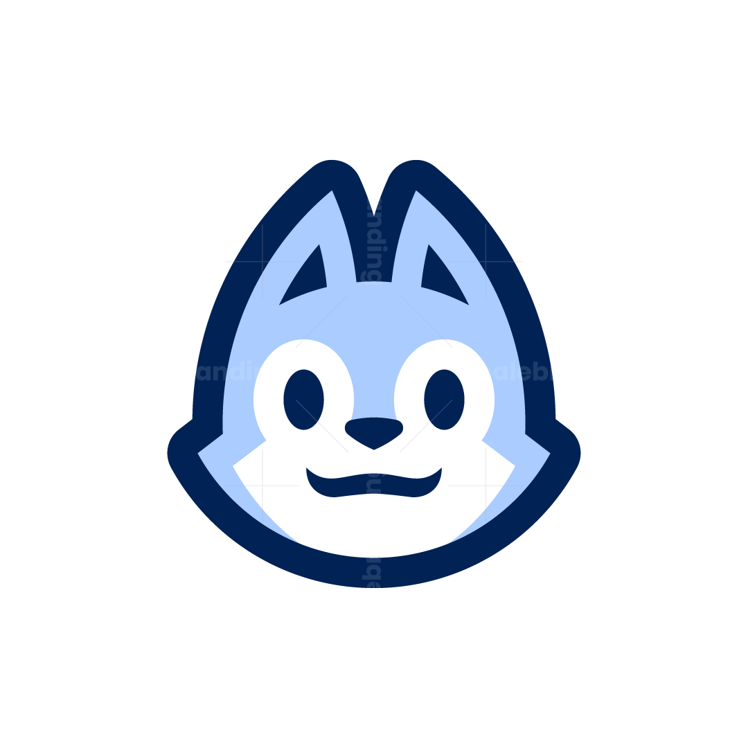 Simple mascot playful dog or wolf logo, image size:1080x1080
