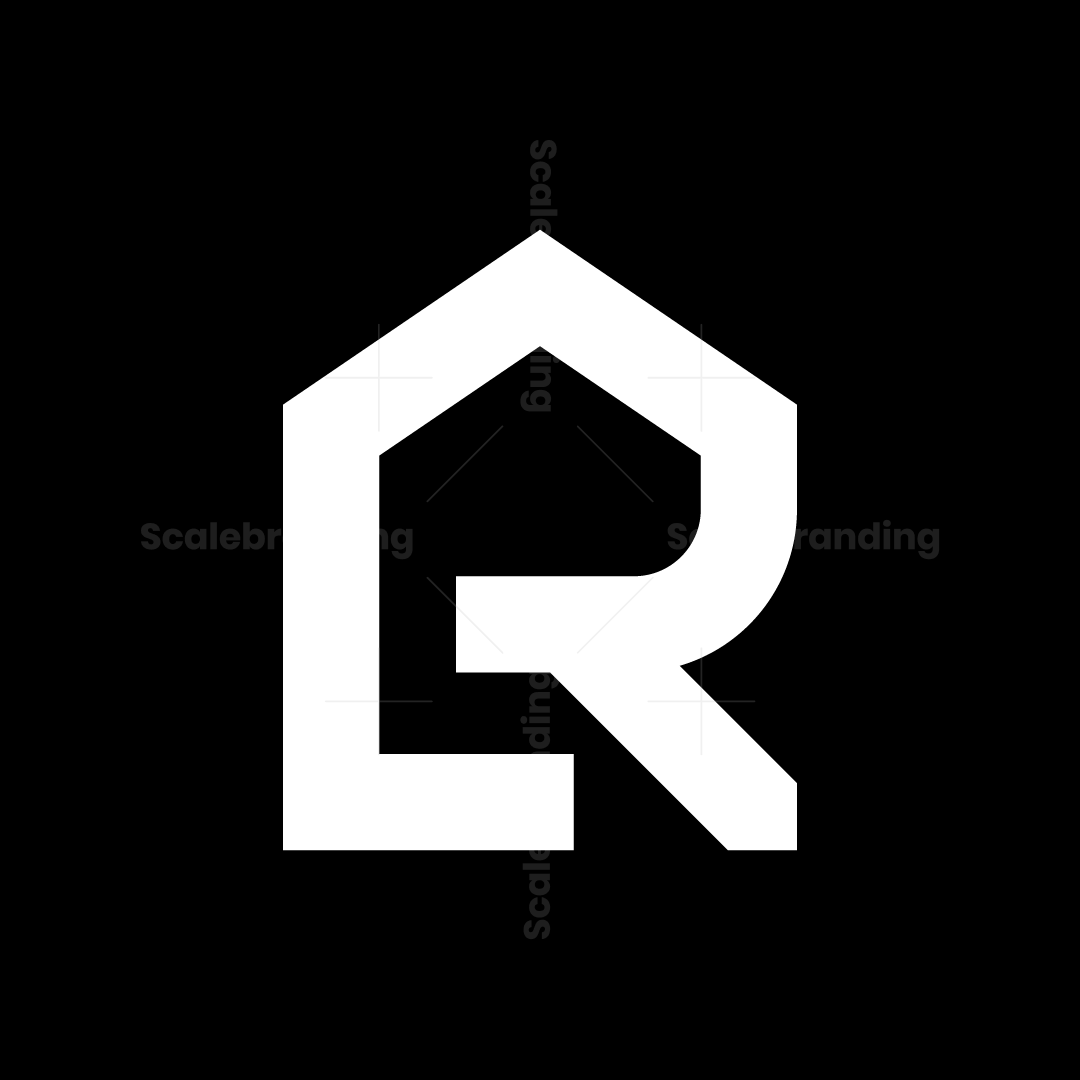 Modernist Letter R Logo Integrated with House Silhouette | Scalebranding