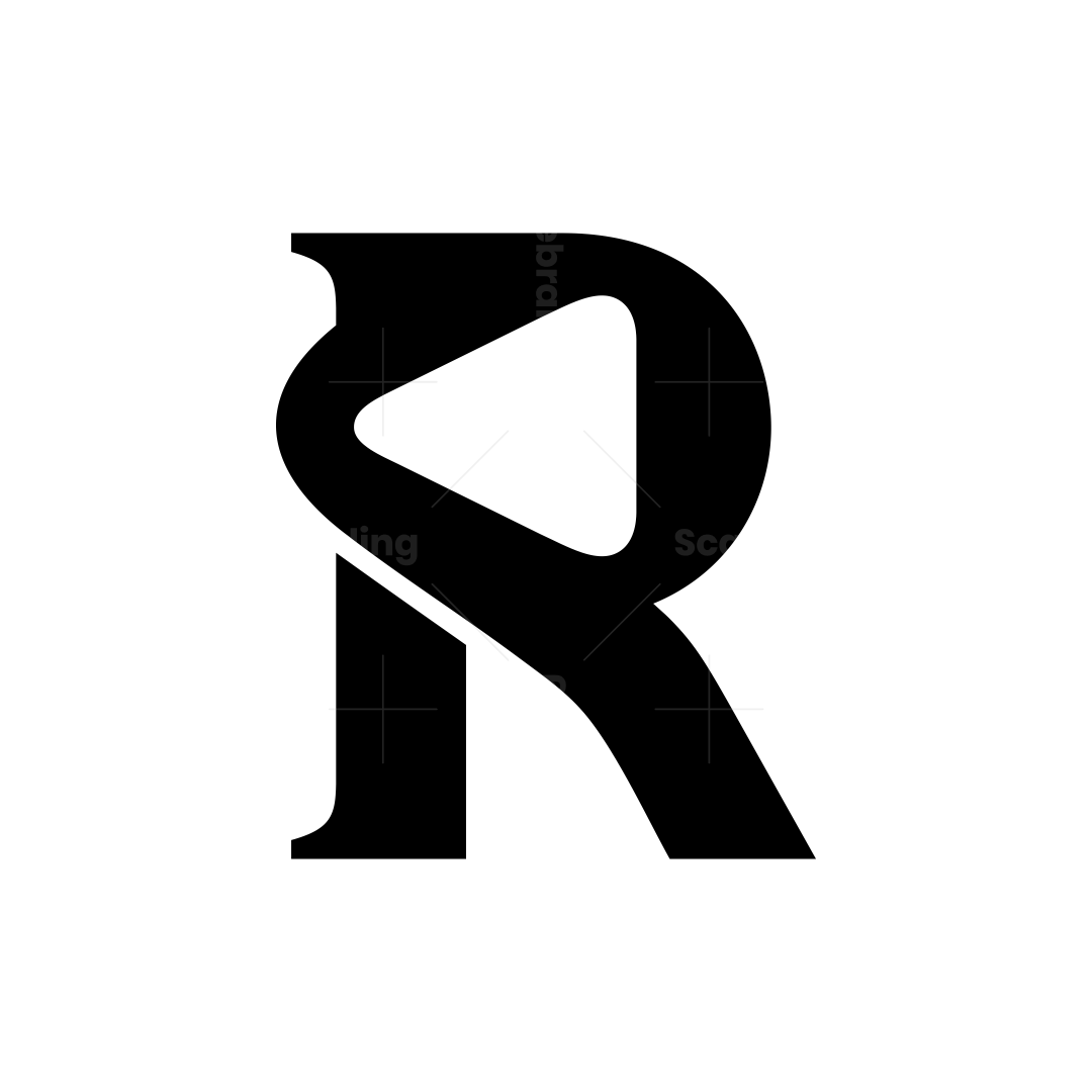 Reverse Play Letter R logo | Scalebranding