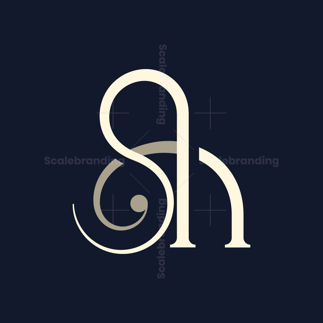 SH monogram letter logo | Scalebranding