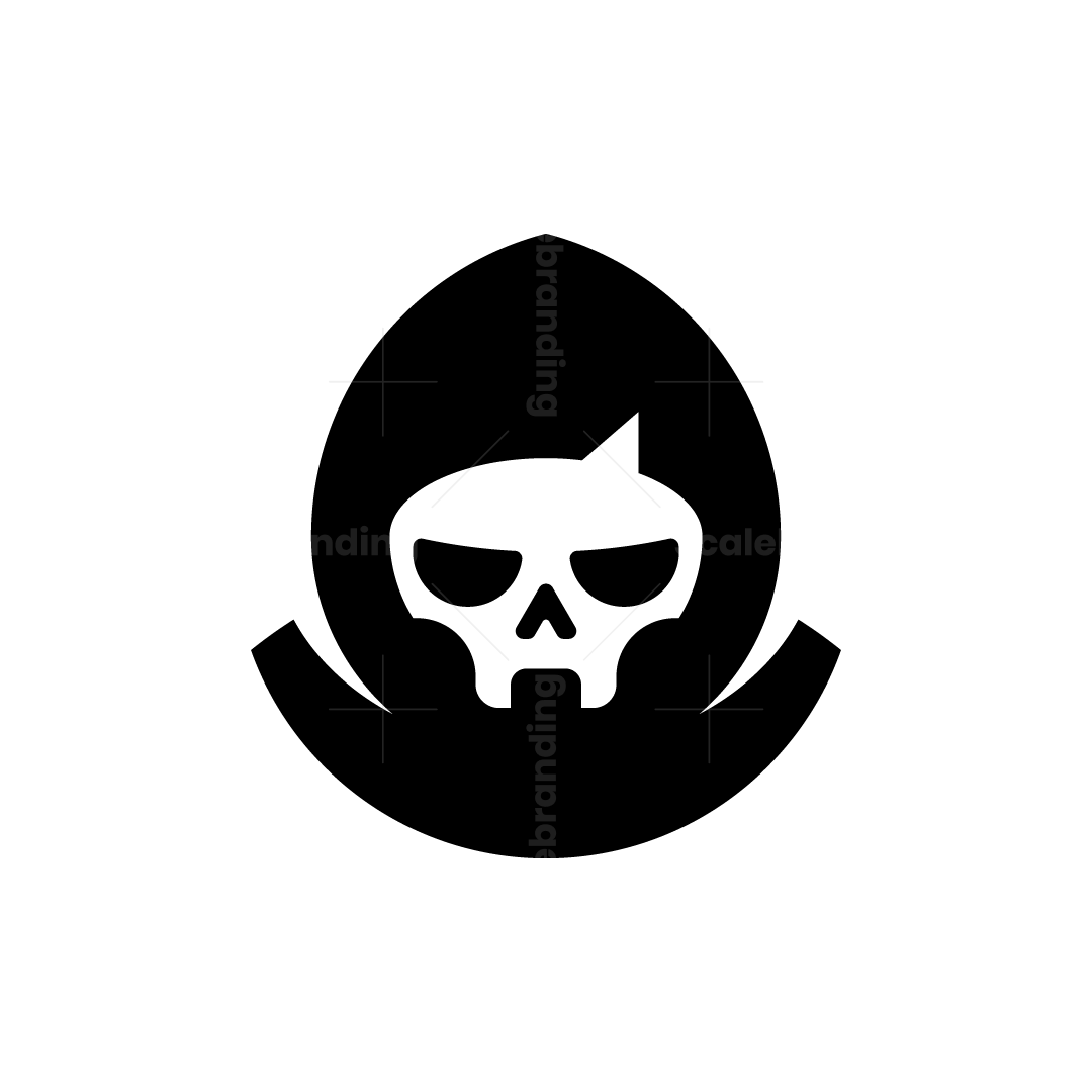 Modern mascot grunge simple horror dark mysterious skull logo ...
