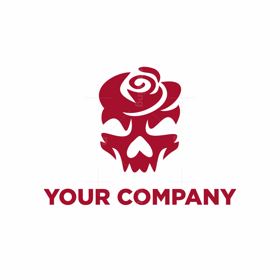 Skull Rose Flower Simple Logo | Scalebranding