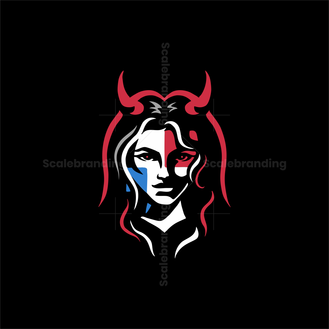 Devil Girl Stylish Demon Girl Logo, image size:1080x1080