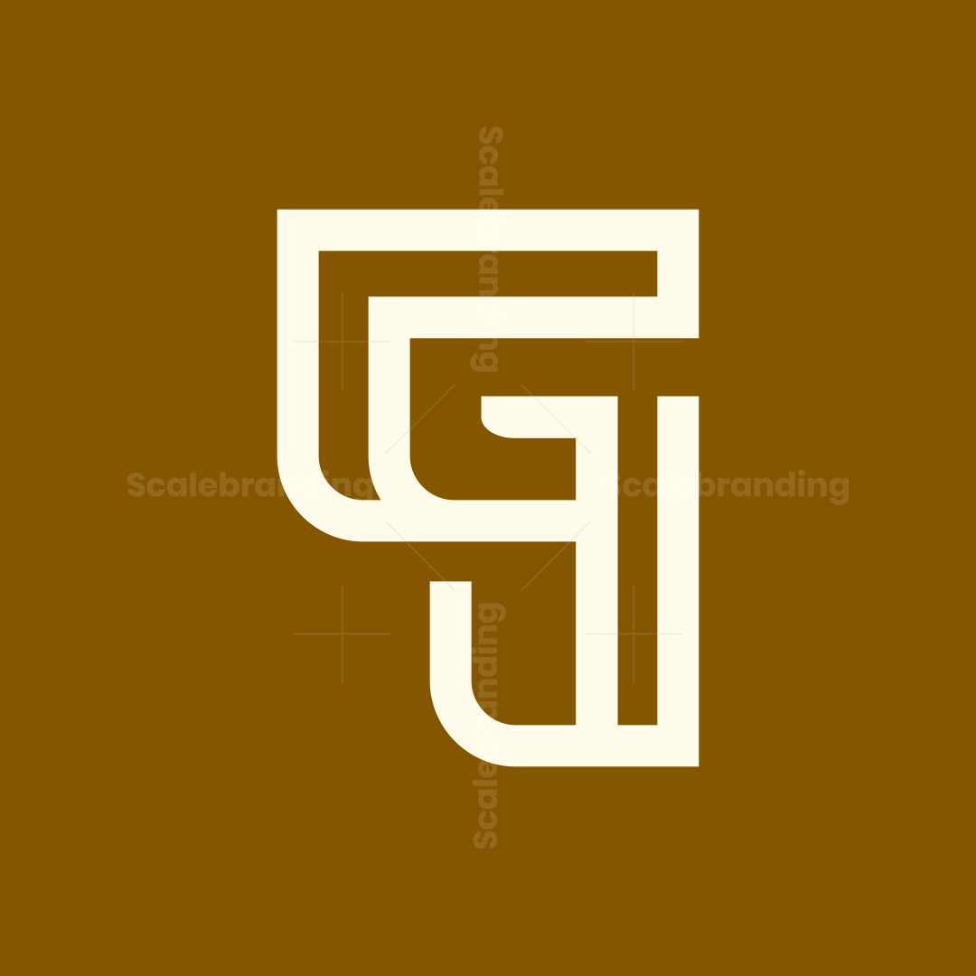 GJ JG G J monogram typography logo | Scalebranding