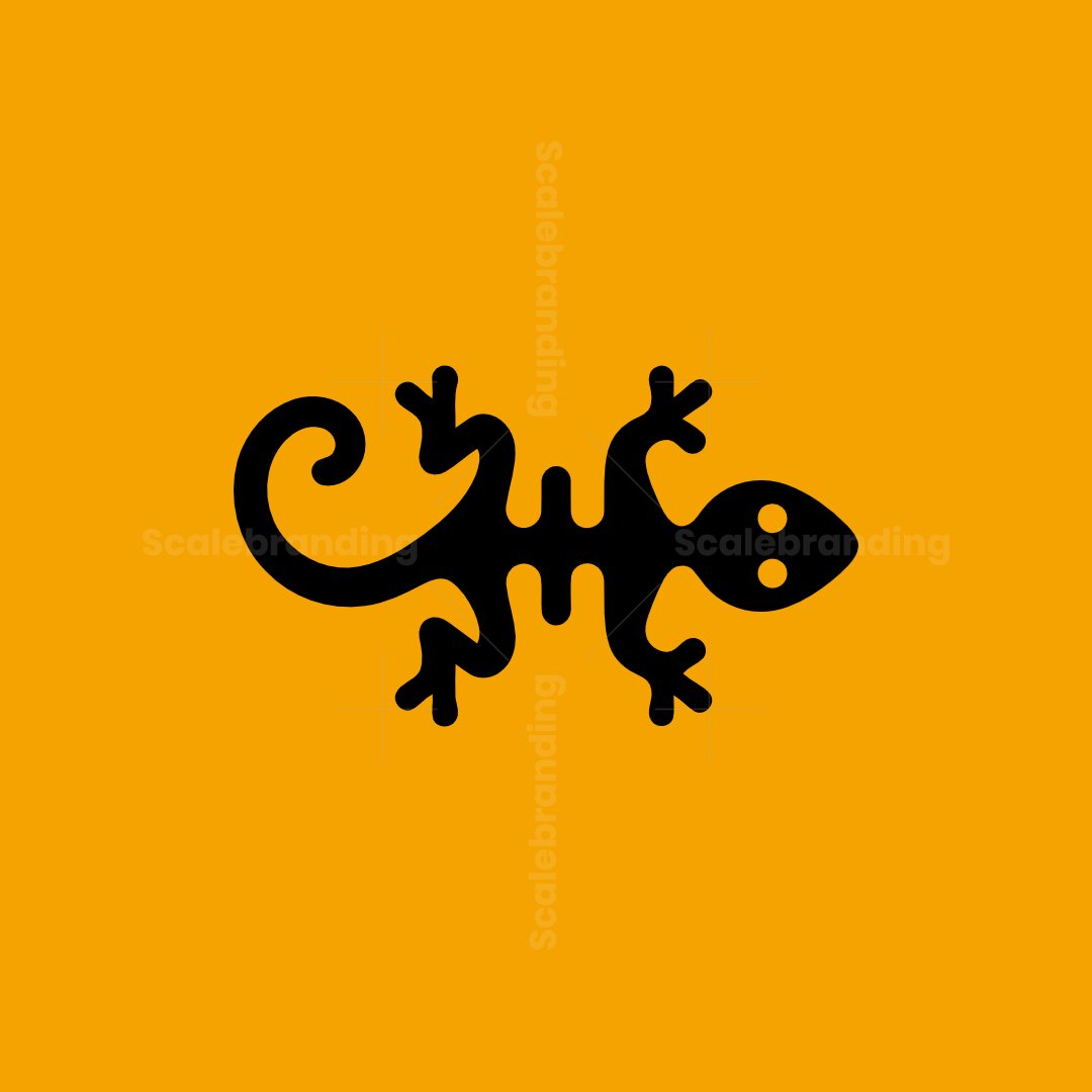 Gecko Circle Orange Lizard Logo | Scalebranding