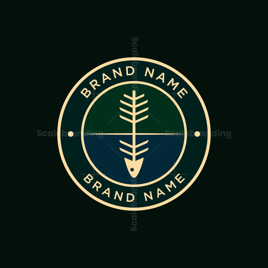 Fish Tree Large Logo Tree and fish badge logo | Scalebranding
