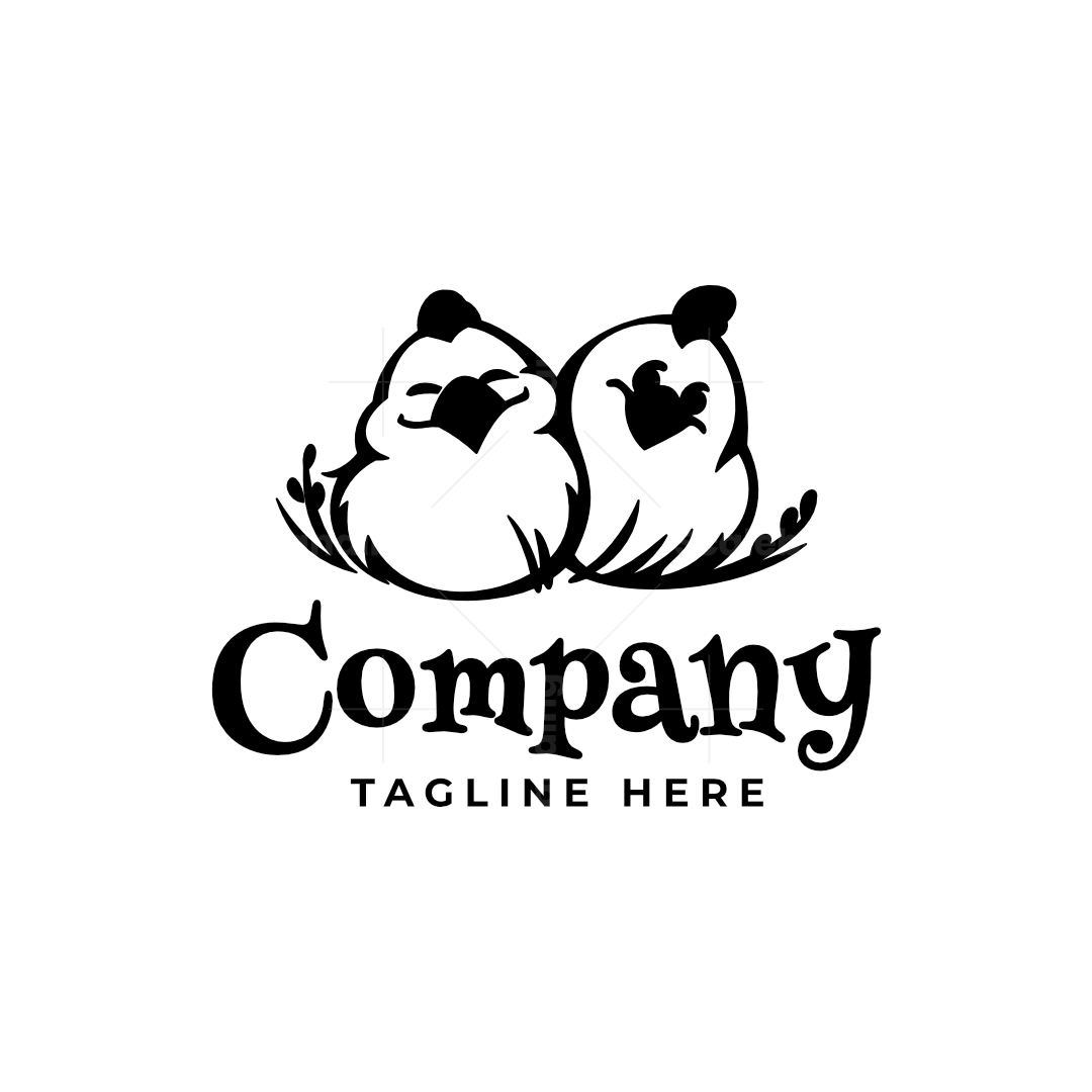 Two Cute Cartoon Chickens Logo Scalebranding two-cute-cartoon-chickens-logo-scalebranding