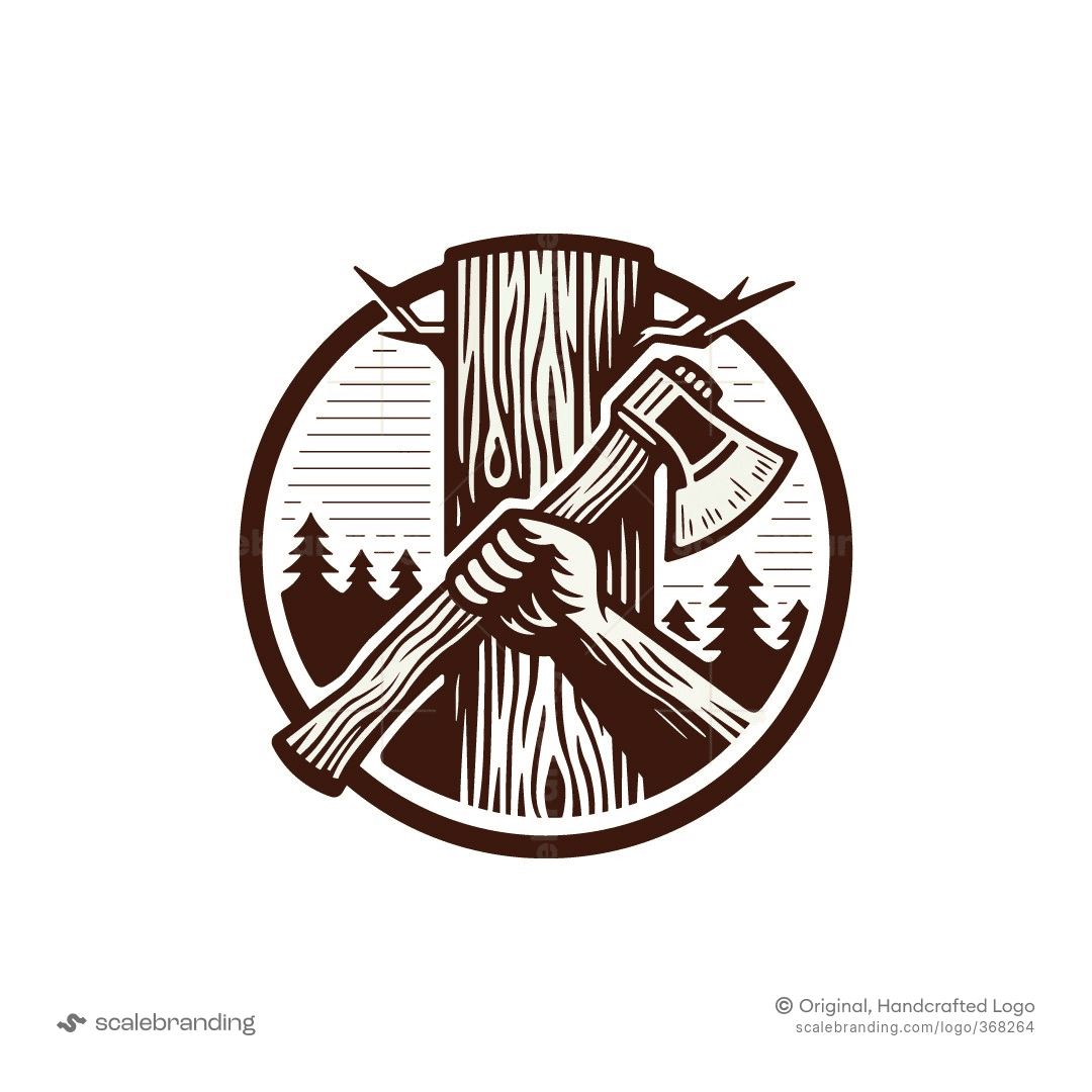 Vintage Axe Lumberjack Logo
