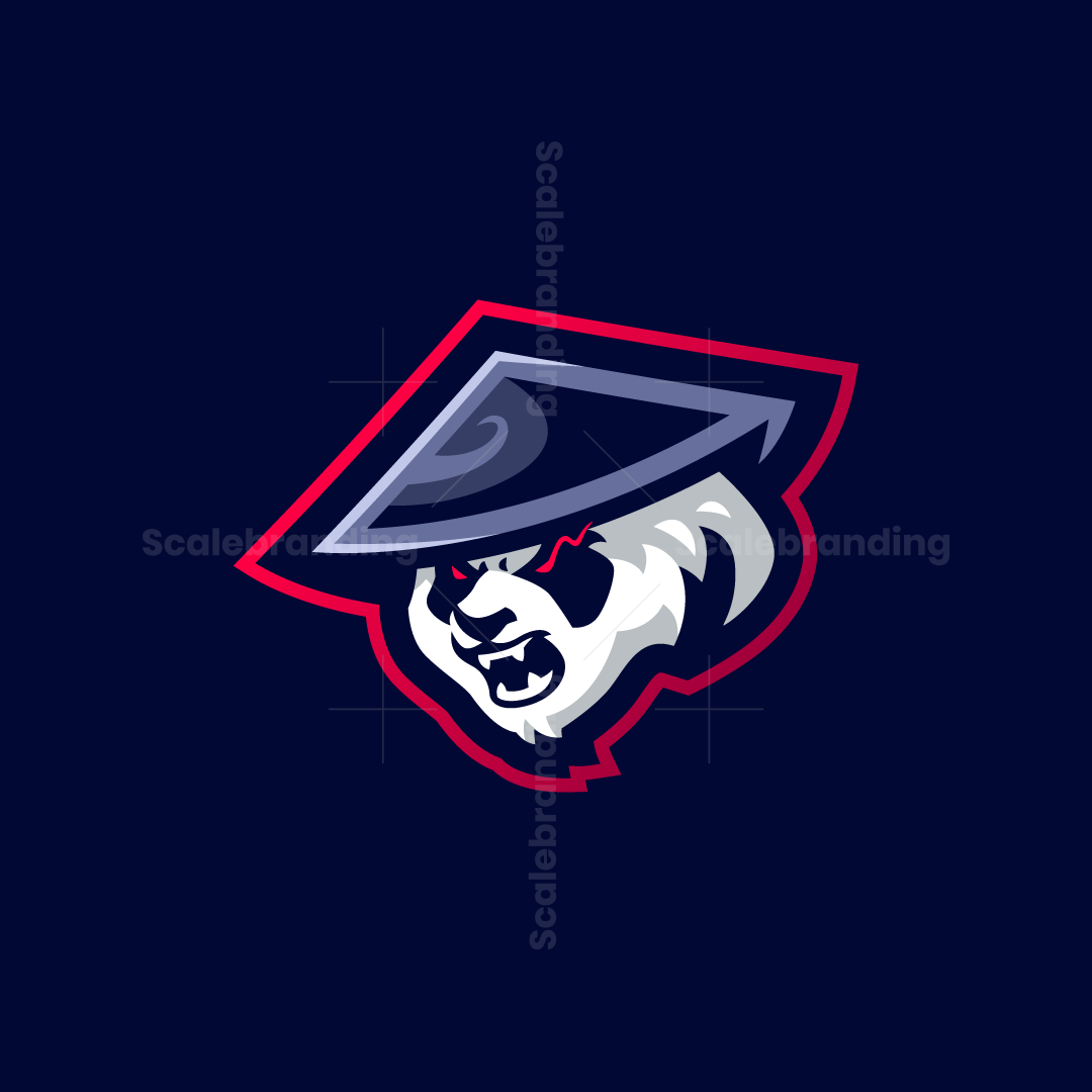 Warrior Panda Mascot Logo The Guardian Sword | Scalebranding