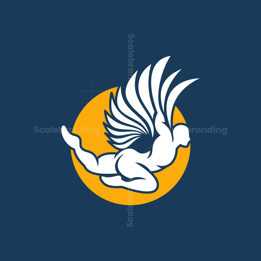Winged Man Rising Logo Icarus Rising Beyond The Sun logo | Scalebranding