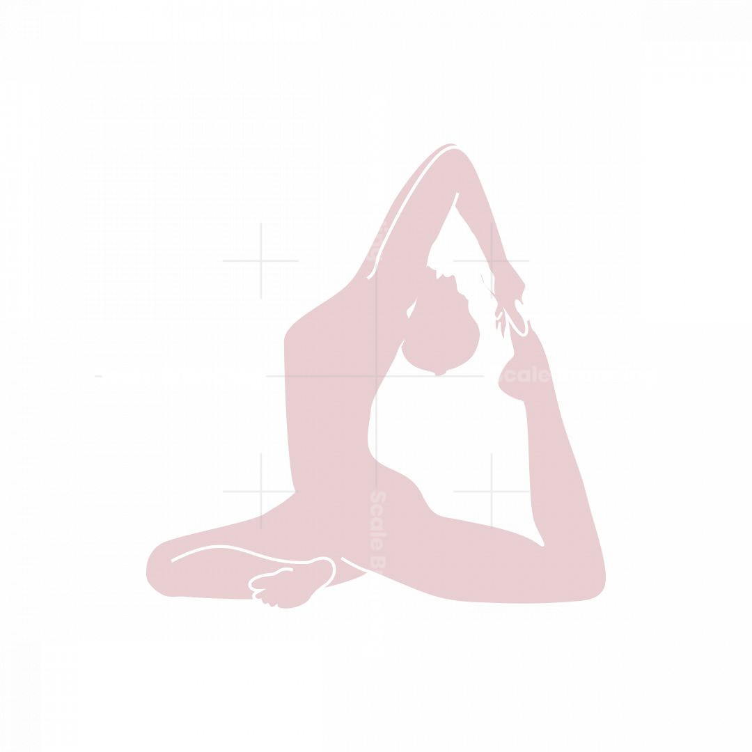 yoga pose women silhouette Logo Scalebranding